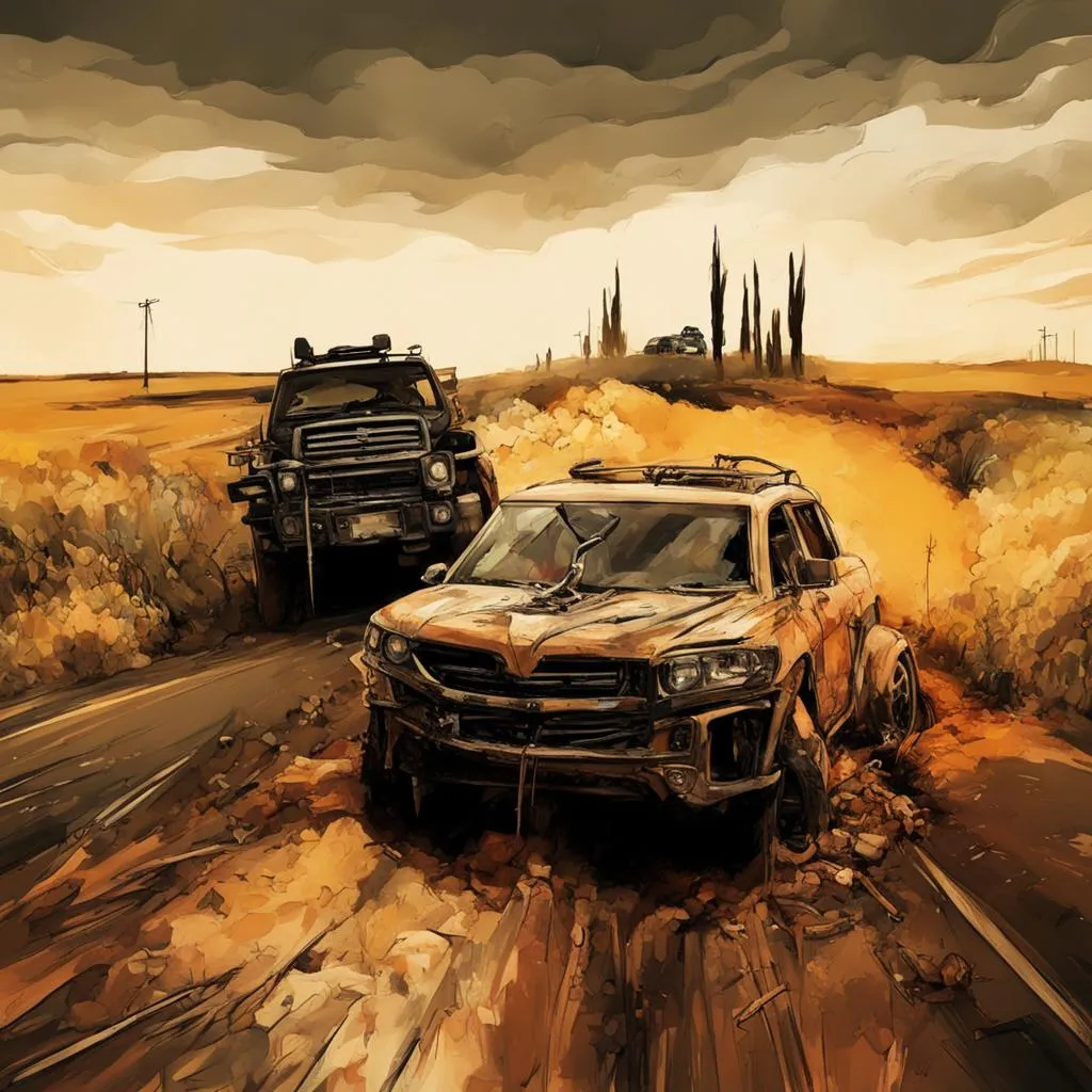 Бездорожье с застрявшими машинами